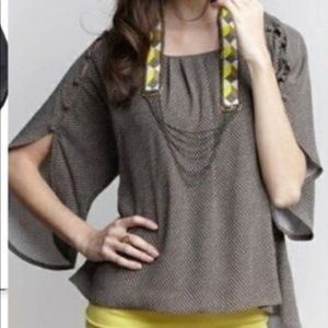 Anthropologie Maeve Braxton Polka Dot Top M